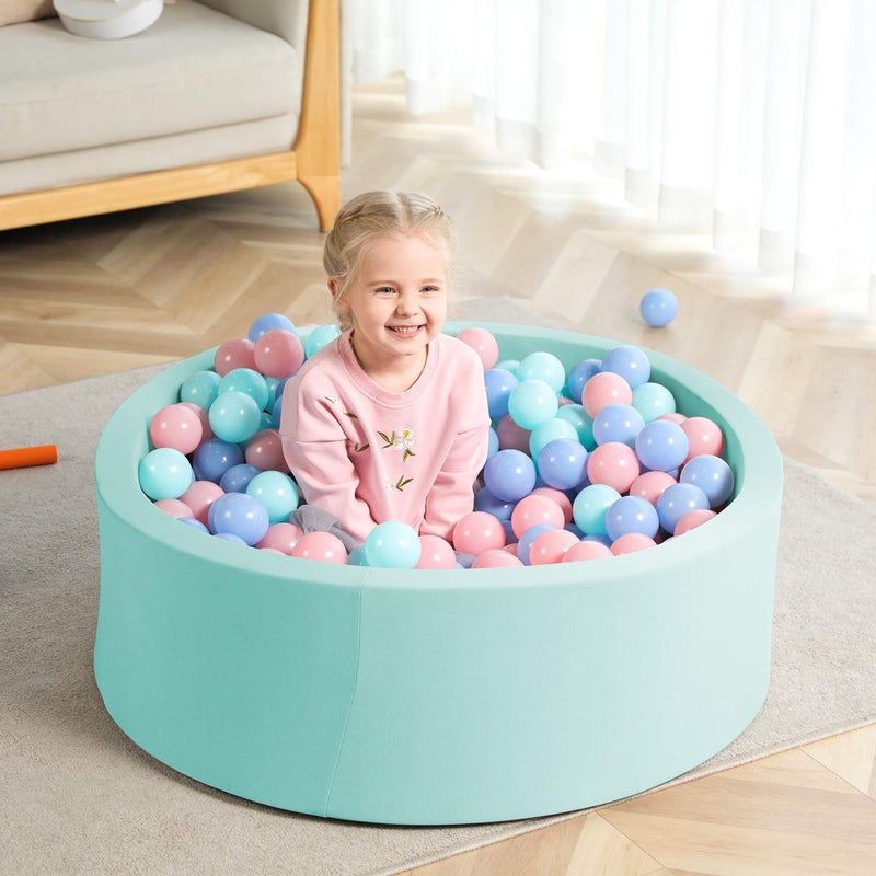 TRENDBOX Memory Foam Sponge Indoor Round Ball Pit (NO Balls) for Toddler Children - Light Blue - Image 5